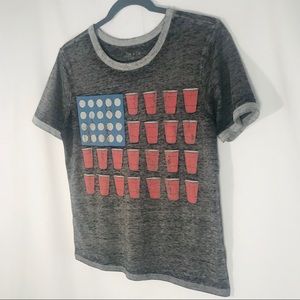 Zoe + Liv Beer Pong American Flag Super Soft Tee